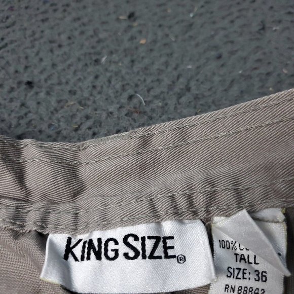King Size Shorts Mens Size 36 Big & Tall Cargo Khaki Gray - Picture 3 of 7